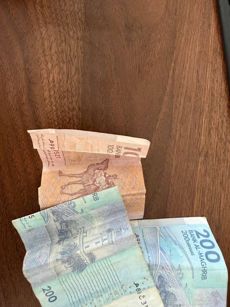 Moroccan dirham currency showing banknotes used for travel budget planning and expenses in Morocco