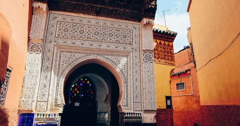 Atlas Mountains with spring wildflowers